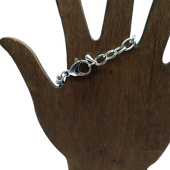 Beaded Charm Bracelet on Silver-tone Snake Chain - Picture 12 of 14